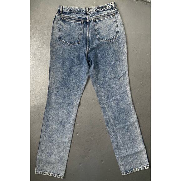 Vintage 90s Acid Wash High Rise Slim Fit Straight Mom Jeans Retro 80s Womens 14 - Picture 5 of 6